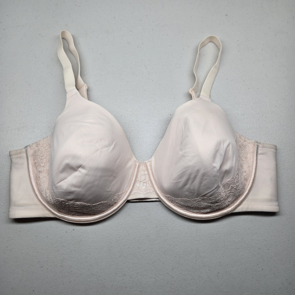 Curvation Women Bra 42D Pink T Shirt Underwired Lace Strap‎ Adjustable